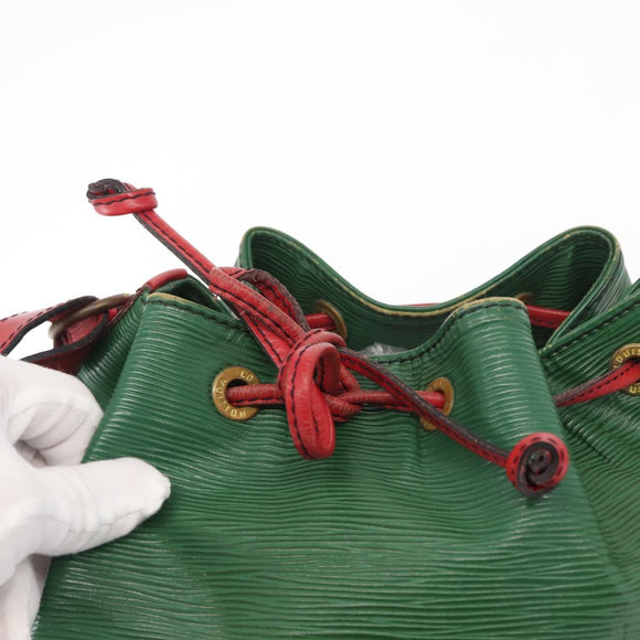 LOUIS VUITTON Epi Petit Noe Shoulder Bag Bicolor Green Red M44147 LV Auth 161040