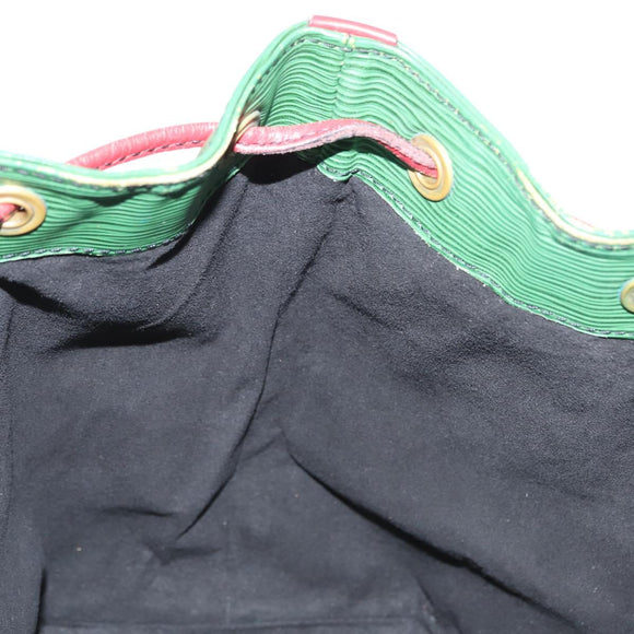 LOUIS VUITTON Epi Petit Noe Shoulder Bag Bicolor Green Red M44147 LV Auth 161040