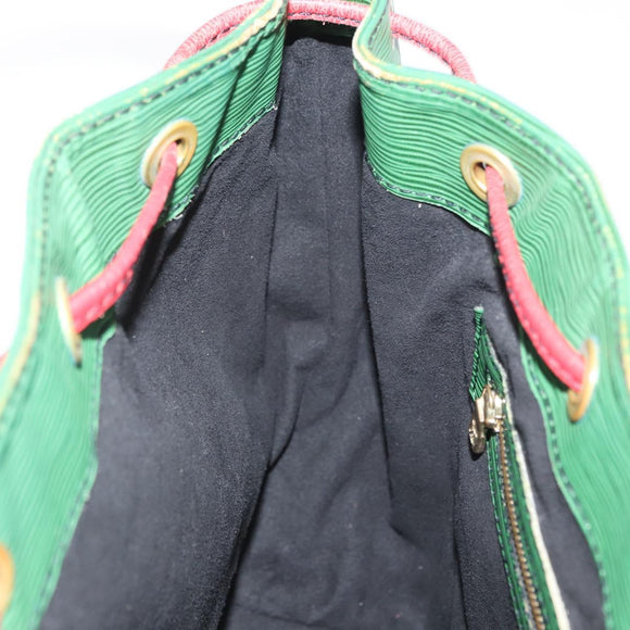 LOUIS VUITTON Epi Petit Noe Shoulder Bag Bicolor Green Red M44147 LV Auth 161040