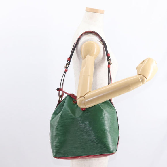 LOUIS VUITTON Epi Petit Noe Shoulder Bag Bicolor Green Red M44147 LV Auth 161040
