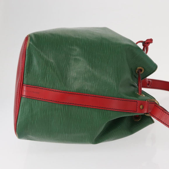 LOUIS VUITTON Epi Petit Noe Shoulder Bag Bicolor Green Red M44147 LV Auth 161040
