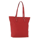 Salvatore Ferragamo Gancini Hand Bag Nylon Red Gold Auth 161041-1