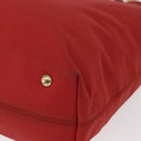 Salvatore Ferragamo Gancini Hand Bag Nylon Red Gold Auth 161041-14