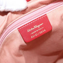 Salvatore Ferragamo Gancini Hand Bag Nylon Red Gold Auth 161041-12