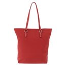Salvatore Ferragamo Gancini Hand Bag Nylon Red Gold Auth 161041-2