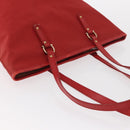 Salvatore Ferragamo Gancini Hand Bag Nylon Red Gold Auth 161041-6