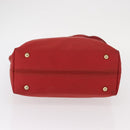 Salvatore Ferragamo Gancini Hand Bag Nylon Red Gold Auth 161041-5