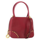 CELINE Circle Handtasche Leder 2-Wege Rot Gold Auth 161046-1