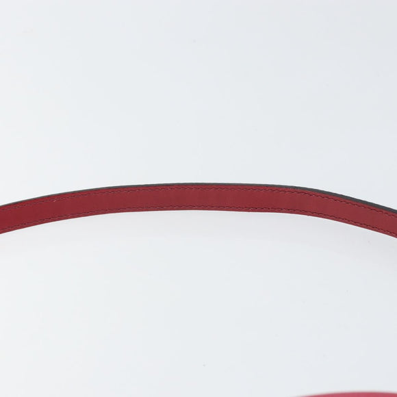 CELINE Circle Handtasche Leder 2-Wege Rot Gold Auth 161046