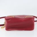 CELINE Circle Handtasche Leder 2-Wege Rot Gold Auth 161046-5