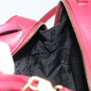 CELINE Circle Handtasche Leder 2-Wege Rot Gold Auth 161046-20