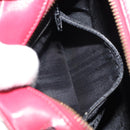 CELINE Circle Handtasche Leder 2-Wege Rot Gold Auth 161046-21