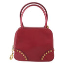 CELINE Circle Handtasche Leder 2-Wege Rot Gold Auth 161046-13