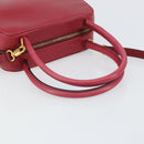 CELINE Circle Handtasche Leder 2-Wege Rot Gold Auth 161046-7