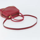 CELINE Circle Handtasche Leder 2-Wege Rot Gold Auth 161046-8