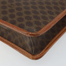CELINE Macadam Canvas Circle Shoulder Bag PVC Leather Brown Gold Auth 161048-15
