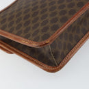 CELINE Macadam Canvas Circle Shoulder Bag PVC Leather Brown Gold Auth 161048-16