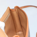 CELINE Macadam Canvas Circle Shoulder Bag PVC Leather Brown Gold Auth 161048-20