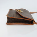 CELINE Macadam Canvas Circle Shoulder Bag PVC Leather Brown Gold Auth 161048-3