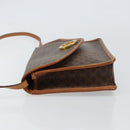 CELINE Macadam Canvas Circle Shoulder Bag PVC Leather Brown Gold Auth 161048-4