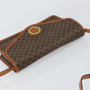 CELINE Macadam Canvas Circle Shoulder Bag PVC Leather Brown Gold Auth 161048-6