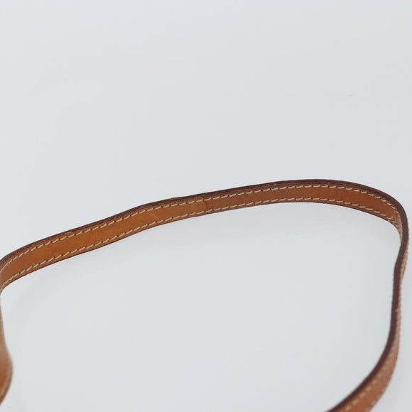 CELINE Macadam Canvas Circle Shoulder Bag PVC Leather Brown Gold Auth 161048