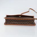 CELINE Macadam Canvas Circle Shoulder Bag PVC Leather Brown Gold Auth 161048-5