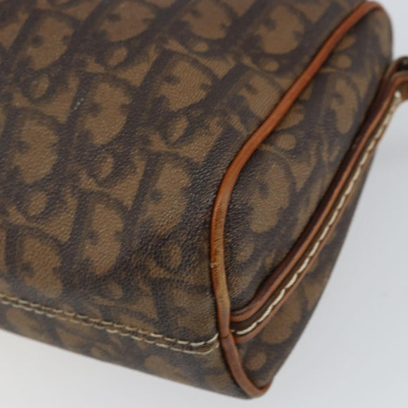 Christian Dior Trotter Romantic Shoulder Bag PVC Brown Silver Auth 161049V