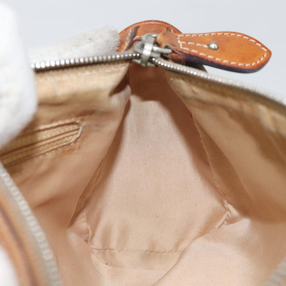 Christian Dior Trotter Romantic Shoulder Bag PVC Brown Silver Auth 161049V