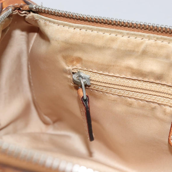 Christian Dior Trotter Romantic Shoulder Bag PVC Brown Silver Auth 161049V