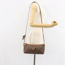 Christian Dior Trotter Romantic Shoulder Bag PVC Brown Silver Auth 161049V-23