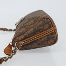 Christian Dior Trotter Romantic Shoulder Bag PVC Brown Silver Auth 161049V-5