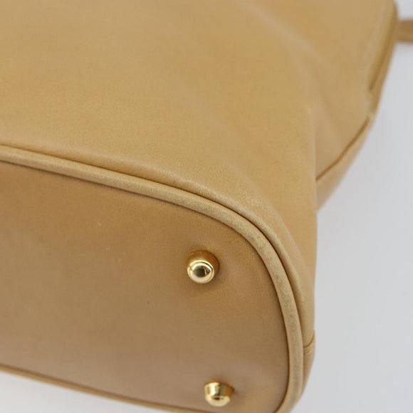 GUCCI Bamboo Hand Bag Leather 2way Beige Gold 000 3780 0290 Auth 161050