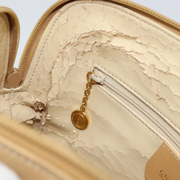 GUCCI Bamboo Hand Bag Leather 2way Beige Gold 000 3780 0290 Auth 161050