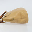 GUCCI Bamboo Hand Bag Leather 2way Beige Gold 000 3780 0290 Auth 161050-5