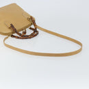 GUCCI Bamboo Hand Bag Leather 2way Beige Gold 000 3780 0290 Auth 161050-9