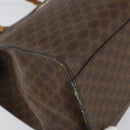 CELINE Macadam Canvas Hand Bag PVC Leather Brown Gold Auth 161051-14