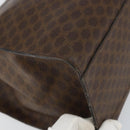 CELINE Macadam Canvas Hand Bag PVC Leather Brown Gold Auth 161051-16