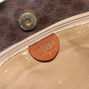 CELINE Macadam Canvas Hand Bag PVC Leather Brown Gold Auth 161051-10