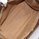 CELINE Macadam Canvas Hand Bag PVC Leather Brown Gold Auth 161051-11