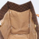 CELINE Macadam Canvas Hand Bag PVC Leather Brown Gold Auth 161051-18
