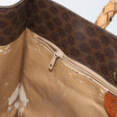 CELINE Macadam Canvas Hand Bag PVC Leather Brown Gold Auth 161051-20