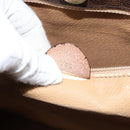 CELINE Macadam Canvas Hand Bag PVC Leather Brown Gold Auth 161051-12