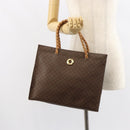 CELINE Macadam Canvas Hand Bag PVC Leather Brown Gold Auth 161051-23