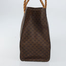 CELINE Macadam Canvas Hand Bag PVC Leather Brown Gold Auth 161051-3