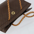 CELINE Macadam Canvas Hand Bag PVC Leather Brown Gold Auth 161051-6