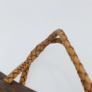 CELINE Macadam Canvas Hand Bag PVC Leather Brown Gold Auth 161051-8