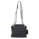 BALLY Chain Shoulder Bag Leather Navy Gold Auth 161052-3
