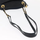 BALLY Chain Shoulder Bag Leather Navy Gold Auth 161052-7