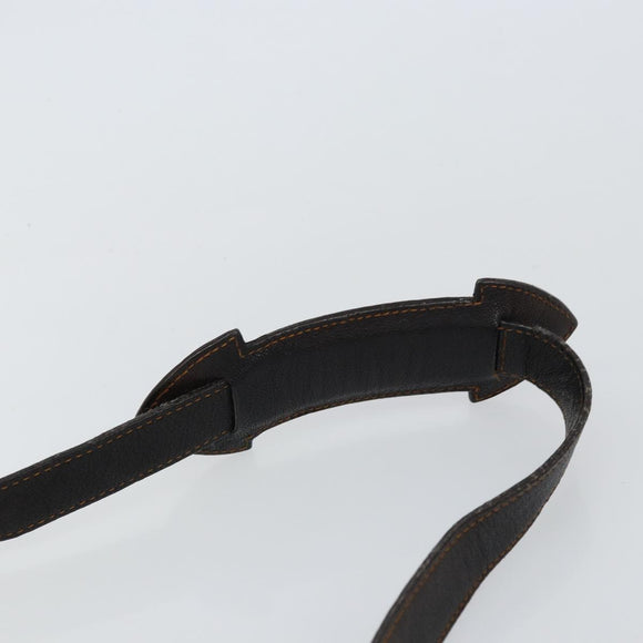 Christian Dior Trotter Canvas Shoulder Bag Brown Silver Auth 161057